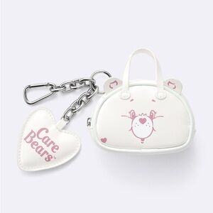 Care Bears White Bag with Keychain- coin purse